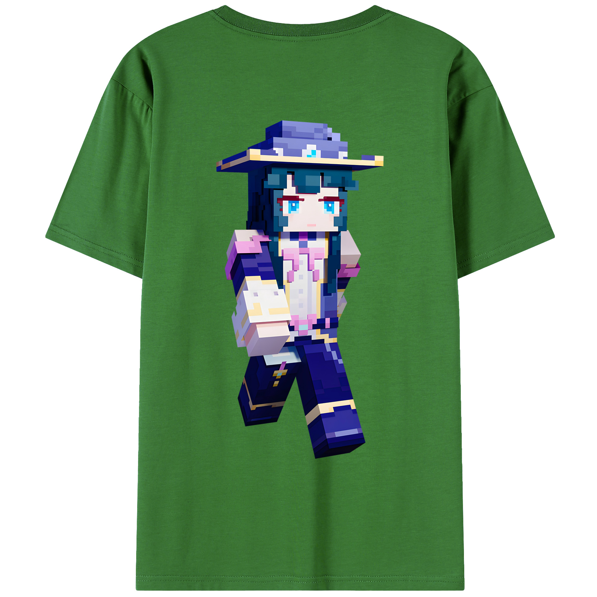 （画像用） マインクラフト ブロックの世界 Minecraft MC Block world レディース半袖Tシャツ(バックプリント)